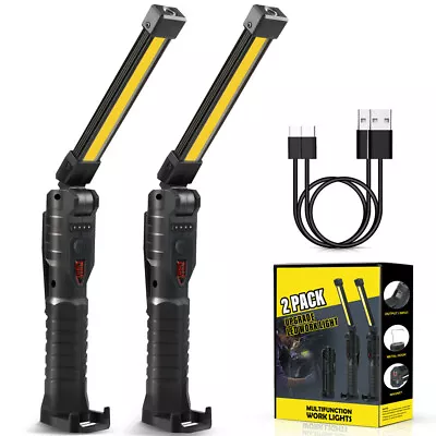 Rechargeable LED COB Work Light Mechanic Flashlight Lamp Magnetic Base Bright • $15.89