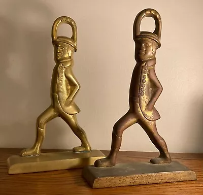 2 VTG BRASS REVOLUTIONARY WAR HESSIAN SOLDIER DOORSTOPS Virginia Metal Crafters • $46.99