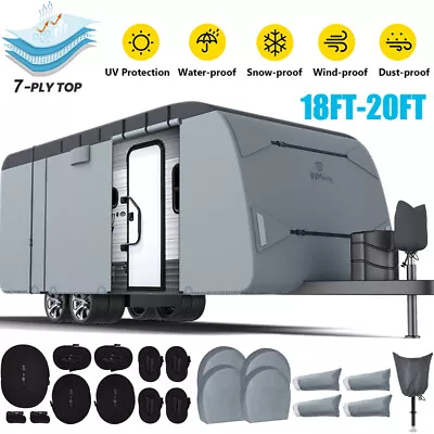 18FT-20FT Travel Trailer RV Cover For Motorhome Camper Cover Waterproof Anti-UV • $175.43