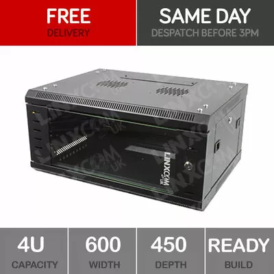 4U Server Rack Network Cabinet 19 Inch 600x450mm Black • £59.50