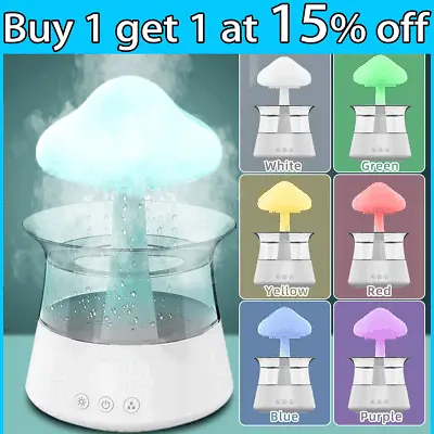 Rain Cloud Humidifier Rain Drop Sound Night Light Aromatherapy Oil Essential • £26.48