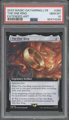 2023 Magic The Gathering LTR Extended Art MTG #380 One Ring Gem Mint PSA 10 • $112.50