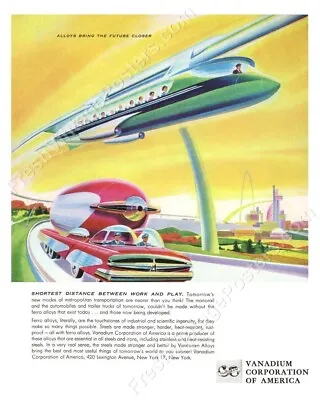 1950s Future Streamlined Monorail City Truck Art Vanadium Corp NEW Poster 20x24 • $21.25