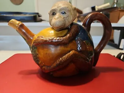 Monkey Teapot Asian Ceramic Pottery Minton Style Reproduction Vintage China • $28.70