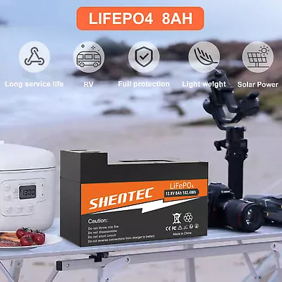 12.8V 8AH LiFePO4 Battery Lithium Battery Emergency Power For BMS RV Boat Camper • £42.90