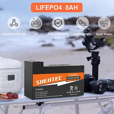 Rechargeable Deep Circle LiFePO4 8Ah 12V 100Wh Battery Leisure Camping Off-grid • £42.91