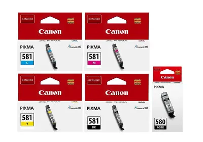 Canon Ink Cartridge PGI580PGBK CLI581BK CLI581C CLI581M CLI581Y CLI581PB Lot • £16.42