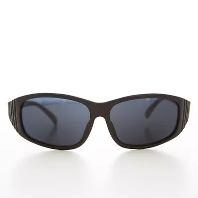 Black Sporty Wrap Around Vintage Sunglasses - Quincy • $25