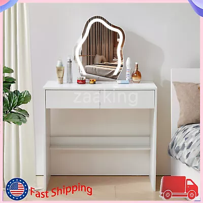 Makeup Vanity Set LED Lighted Mirror Dressing Table Dresser Desk With Drawers • $120.99