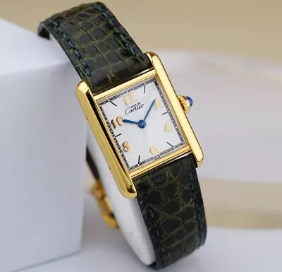 Cartier Watch Wristwatch Must Tank Quartz Gold White Dial Arabia Index SM W/case • $2985