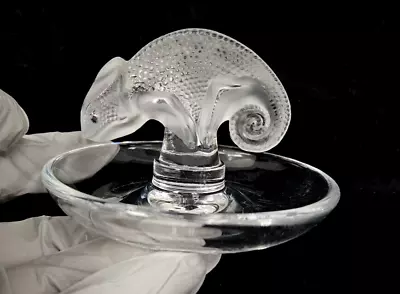 Vintage LALIQUE Crystal LIZARD CHAMELEON Ring Jewelry Trinket Dish (no Box) RARE • $95