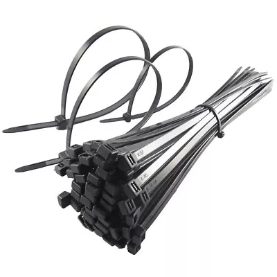 200 Pack Black Cable Ties 250mm X 4.6mm Secure Organizing Solution • £4.75