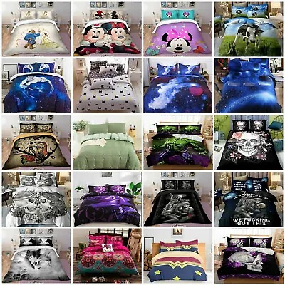 Duvet Cover Quilt Cover Bedding Set With Pillow Cases Single Double King Size UK • £21.99