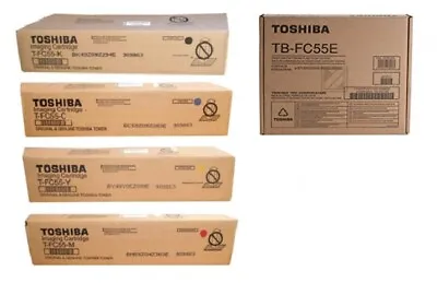 4 Original Toner Toshiba E-Studio 5520c 6520c 6530c/T-FC55E Cartridges + Waste • $401.49