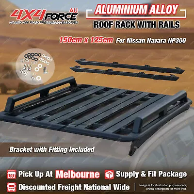 150x125cm Al-Alloy Roof Rack Flat Platform & Rails For Nissan Navara NP300 MEL • $680