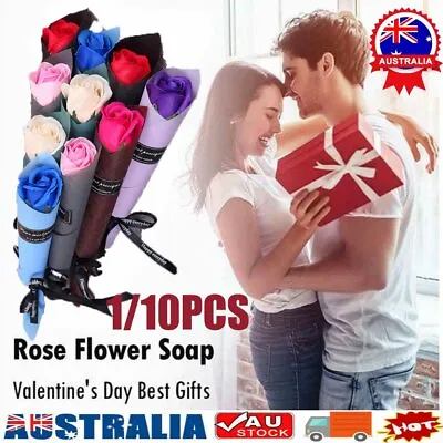 $6.96 • Buy 1/10PCS Lot Soap Rose Artificial Flower For Girlfriend Valentine's Day Gift HOT