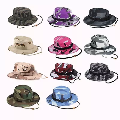 Camo Boonie Hat Tactical Bucket Hat Fishing Shotgun Loops • $16.99