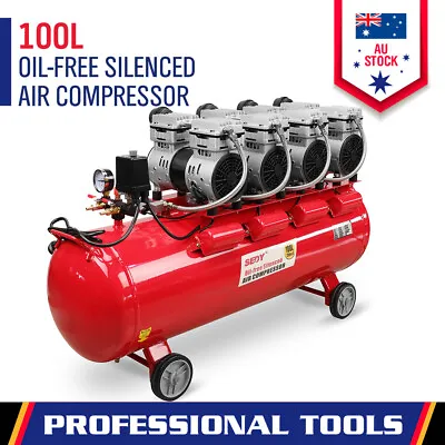 100L Silent Air Compressor 3.0HP Oil-Free Quiet Electric Portable Airtool • $1299