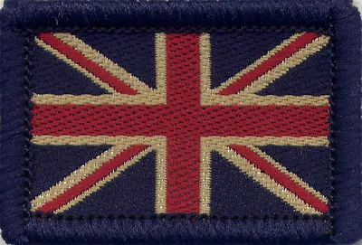 Union Jack UK British Flag Woven Badge Patch Vintage Dark Tones 4 X 2.7cm • £2.01