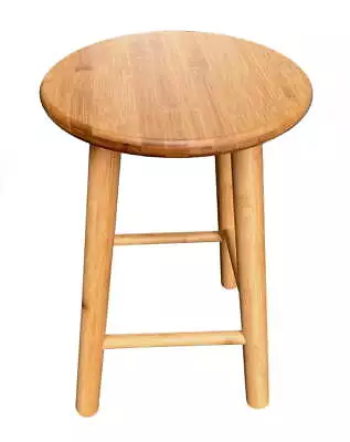 Round 18in. High Backless Bamboo Bathroom Vanity Stool For Indoor Use • $27.52