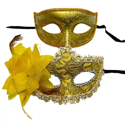 2PCS Unisex Couple Masquerade Masks Set Plastic Costume Mask Mardi Gras Mask US • $7.99