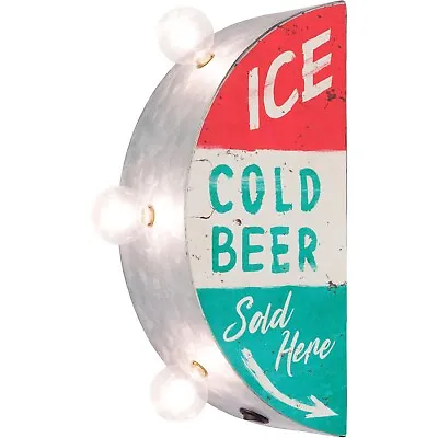 Ice Cold Beer Sold Here Double-Sided Marquee LED Sign With Retro Vintage Design • $39.99