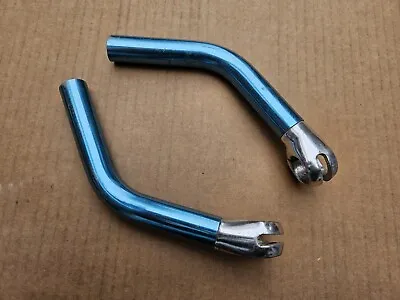 Vintage 90s Mountain Bike Bar Ends Aluminum 7  Long 22.2mm Clamp Blue • $12