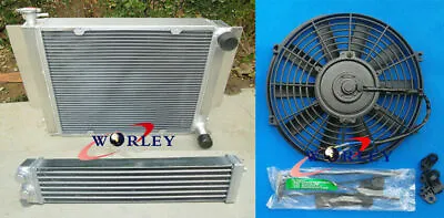 Aluminum Radiator+fan+Oil Cooler For Mazda RX2 RX3 RX4 RX5 RX7 No Heater Pipe • $245