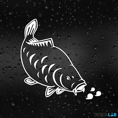 FEEDING MIRROR CARP STICKERS Vinyl Fishing Car Window Bumper Decal ANY COLOUR • £2.75