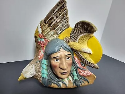 Early 2000s Ceramic Indian With Eagles Figurine  • $6.50