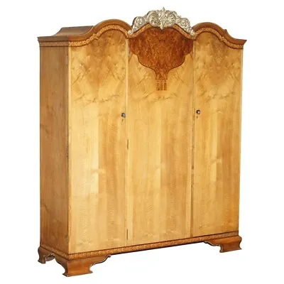 £6500 • Buy Finest Quality Waring & Gillow Burr Walnut Triple Wardrobe Part Of A Large Suite