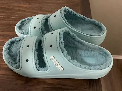 Light Blue Fleece Lined Unisex Crocs. Size 12 Womans / 10 Mens • $29