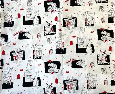 3 Yards X 43.5  Wide Vintage Hi Fashions Fabric Humorous Dog Reading Books NEW! • $21