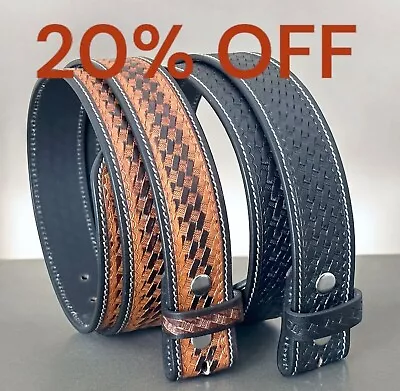 Handmade Men's Western Belt Genuine Full Grain Leather Without Buckle • $19.99