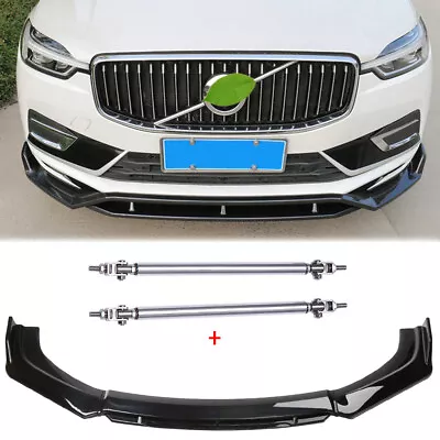 Front Bumper Lip Spoiler Splitter +Strut Rods For XC60 XC40 XC90 2019 2020 2021 • $89.11