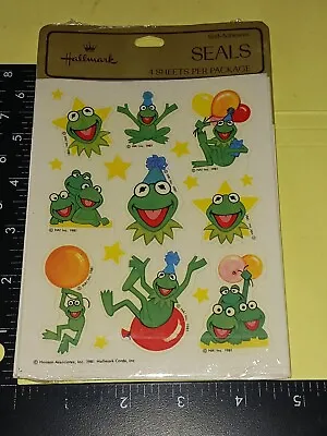 Vintage Stickers HallmarkKermit The Frog Muppetsbirthday4 St(BXprim)1 Pack • $9.99