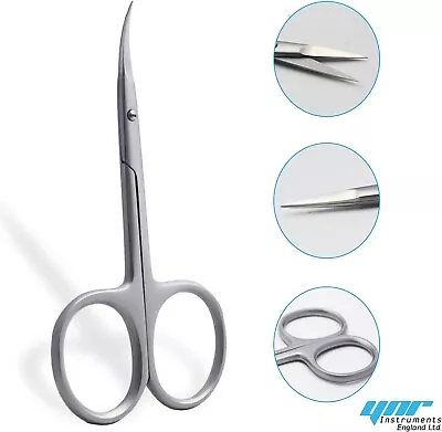 Professional Finger Toe Nail Scissors Curved Arrow Steel Manicure Cuticle NAIL • £3.99