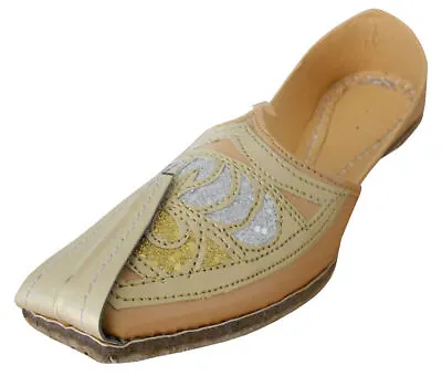 Men Shoes Indian Khussa Leather Mojaries Loafers Jutties Flip-Flops UK 6.5-9.5 • £43.16