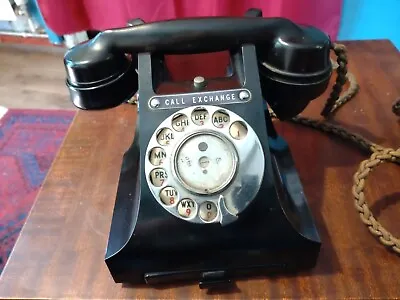 £125 • Buy Vintage Bakelite Black Telephone Art Deco Call Exchange Table Phone 1930s Antiqu