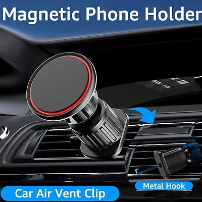 Car Magnetic Phone Mount Universal Air Vent Hook Magnetic Car Holder • $12.89