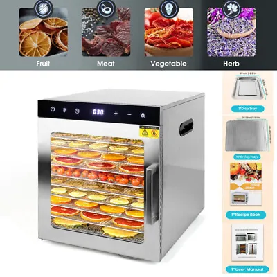 Food Dehydrator 10 Tray Stainless Steel Jerky/Herbs/Veggies/Fruits Dryer Machine • $149.39