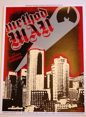 Method Man W/ Dj Master Millions - Axis - 2006 - Myspace Secret Show Poster • $19.99