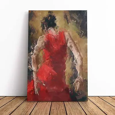 Spanish Flamenco Dancer In Abstract Canvas Wall Art Print Framed Picture Decor • £34.95