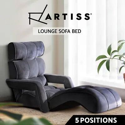 $179.95 • Buy Artiss Lounge Sofa Bed Floor Armchair Folding Chaise Chair Adjustable Recliner