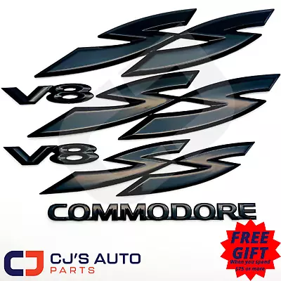 Holden Gloss Black SS Badges Combo VY VZ Commodore SS Sedan Wagon Ute • $76.76