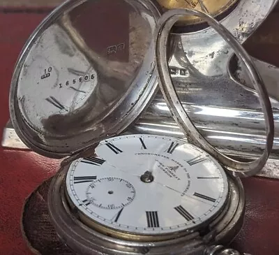 Big Heavy Silver John Forrest Full Hunter English Pocket Watch... For Repair. • £0.99