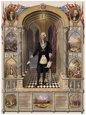 18x24  CANVAS Decoration.Room Wall Art Print.Washington Freemason.Mason.6021 • $45