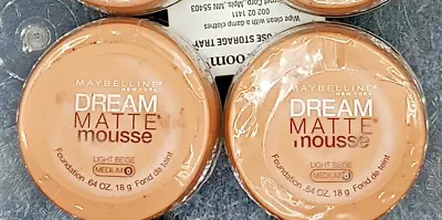 (2 Pack) Maybelline Dream Matte Mousse - Light Beige Medium #0 - 0.64 Oz Each • $24.99