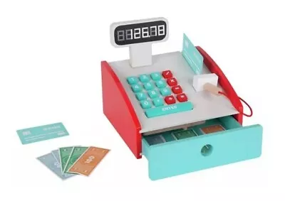 Chad Valley Wooden Cash Register Till - Play Shop Toys FREE UK POSTAGE • £9.99