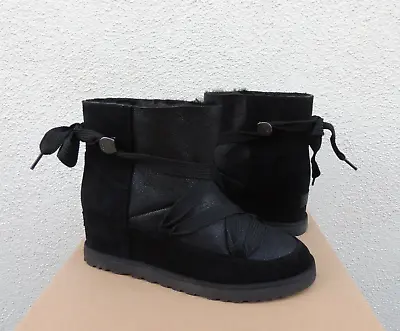 Ugg Classic Femme Lace-up Bomber Sheepwool Wedge Boots Women Us 10/ Eur 41 ~nib • $124.95